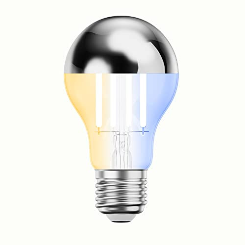 ledscom.de E27 LED Leuchtmittel, A60, warmweiß - kaltweiß (2700-7000 K), 4,8 W, 486lm, Smart Home, WLAN, Alexa, Kopfspiegel (silber)