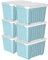 Cetomo 35L*6 Storage Boxes with Wheels, Plastic Storage Box with Lid, Latching Buckles, Click Closure, Stackable, Nesting, Durable Organizer for Home Office Clothes, Blue, 35L-6 Pack
