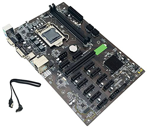 Lodokdre BTC B250 Carte mère de minage avec câble LGA 1151 12 emplacements pour carte graphique DDR4 USB3.0 SATA3.0 Low pour BTC Miner