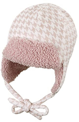 Sterntaler Baby - Mädchen Mütze Baby Fliegermütze Hahnentritt, beige, 51