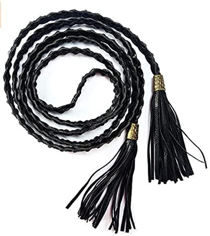 LUMoony Ceinture Taille Femme 200cm Long Gland Tressée Chaîne Frangée Corde Vintage Fashion Robe