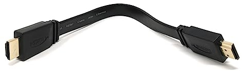mCore 25cm HDMI to HDMI 4K 60Hz High Speed FLAT Cable LCD LED UHD HD TV Game Console Laptop PC Ethernet Video Return Lead Gold Plated Contacts (0.25m, Black)