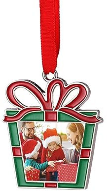 IEK Custom Photo Ornaments for Christmas Tree-Photo Frame Christmas Decorations-Photo Ornaments-Christmas Hanging Photo Decoration (QH-B)