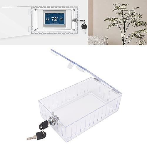 Boîte de Verrouillage de Thermostat, Protection de Thermostat Universelle, Grande Protection de Thermostat de Verrouillage pour la Maison, Couvercle Transparent avec clé pour