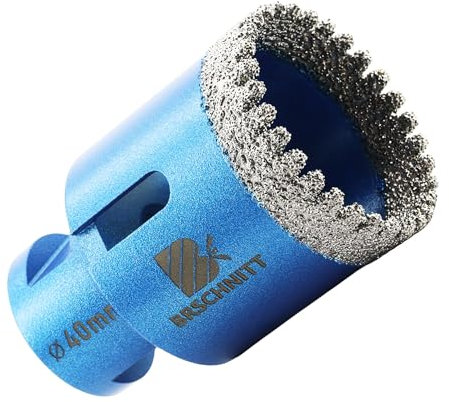 Diamond Core Drill Bit 40mm,BRSCHNITT M14 Vacuum Brazed Diamond Tip Drill Bit for Tile Porcelain Ceramic Marble Granite Drilling