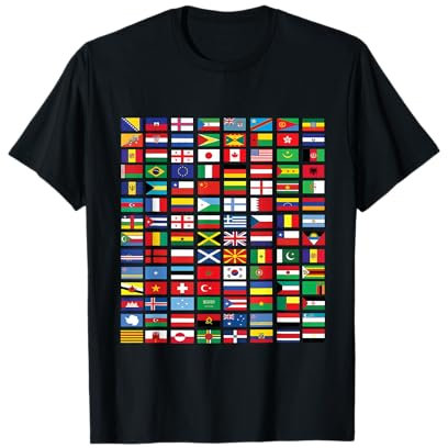 Countries flags girls, World maps kids, world maps boys. T-Shirt
