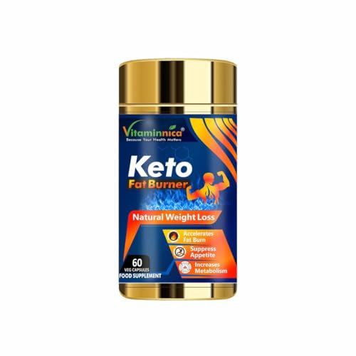 Vitaminnica Keto Fat Burner | Weight Loss Fat Burner Supplement for Men & Women | Weight Management Supplement| Metabolism Booster, Appetite Suppressant 60 Capsules