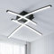 Goeco LED Deckenleuchte 34W, 3800LM Modern Deckenlampe Schwarz mit 4 Lichtleisten, 6500K Kaltes weißes Licht LED Lampen Deckenbeleuchtung für Wohnzimmer Schlafzimmer Büro