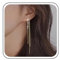 Inateannal Pendientes de borla con cadena de diamantes de imitación pendientes colgantes de cadena larga dorada cadena de cristal pendientes chaqueta circonita cúbica borla lineal para mujeres y niñas