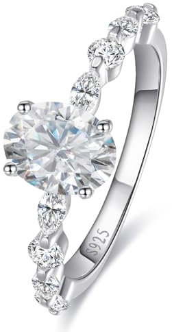 Yaresul Oval Ringe Frauen Damen Ringe Silber 925 Zirkonia Ringe Verlobungsring damen Hochzeit Versprechen Ring Größe 52(16.6)