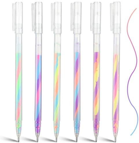 Regenbogen Glitzer Gelstifte 6 Stück Glitzerstifte Mädchen Glitzer Gel Stifte Gelstifte Regenbogen Stift Glitzerstifte Gel Für Kinder Glitzerstifte Gel Bunte Gel Stifte Mischen Farben Für Marker