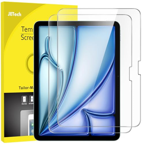 JETech Protection D'écran pour iPad Air 11 Pouces M3/M2 (2025/2024), Film en Verre Trempé 9H, HD Transparent, Lot de 2
