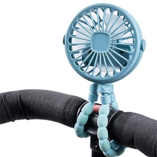 Paodduk Ventilateur de poussette portable pour voyage, ventilateur à pince | Ventilateur de poussette rotatif de voyage pour tout-petit, ventilateur de refroidissement portatif rotatif à