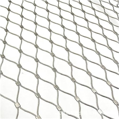 Yoeoefuo 1x10m 2x10m 3x10m Steckzaun Hühnerzaun Weidezaun 304 Edelstahl-Seilnetz Anti-fällt Gartenzaun Geländer Net Maschendrahtzaun Drahtzaun Zaun Für Hunde Schutznetz (Color : 2mm Wire Size, Size