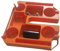 MagiDeal Tavolino per Ombrellone da Mare, Supporto per Parasole, Organizer Snack a Tre Scomparti, Arancione