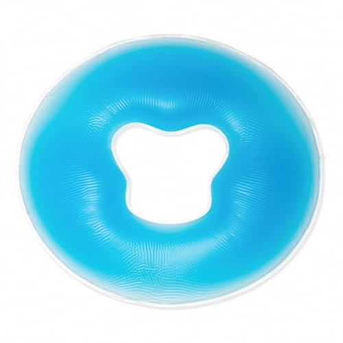 Ieron Silikon-Spa-Kissen, Gel-Gesichtspolster, Gesichtsauflage, Massagetisch, Schönheitskissen – Blau (rund)