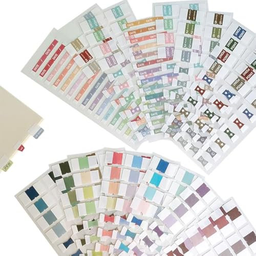 WHYCNJL 300 Piezas Pestañas de índice Adhesivas 5 Tamaños de Marcadores de Página de Colores Morandi para Oficina,Documentos,Libros,Diario, Gestión de Archivos,Carpetas