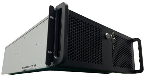 RACKOWL 4U Server Chassis, Rackmount Server Case, 15x 3.5 HDD Bays, ATX/CEB Motherboard, 7 PCI-E Slots, 3x 120mm & 2x 80mm Fans, Black Metal Case, Tower Type