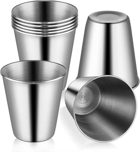 CZFLXLJ 8 Pcs Stainless Steel Shot Glasses, 2.36 Ounce Metal Shot Glasses, Small Reusable Unbreakable Silver Shot Cups Barware Drinking Vessel Tumbler for Bar Home Restaurant Travel