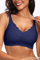 Vertvie Bras for Women Non Wired Seamless Wireless Push Up Bra Comfort Support Full Coverage Bralettes Scalloped Padded Sports Everyday Bra (Blue Navy,M)