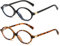LJCZKA 2 Paar Ovale Blaulichtfilter Brille Damen Herren Kleine Ovale Brille Ohne Stärke y2k Anti-Müdigkeit für PC, TV und Handy