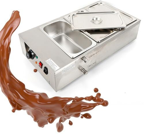 VonVVer Commercial Chocolate Tempering Machine 12KG Capacity 1000W - Electric Chocolate Melter 30-80°C Temp Control Stainless Steel Chocolate Melting Machine with 3 Tanks for 12KG Chocolate