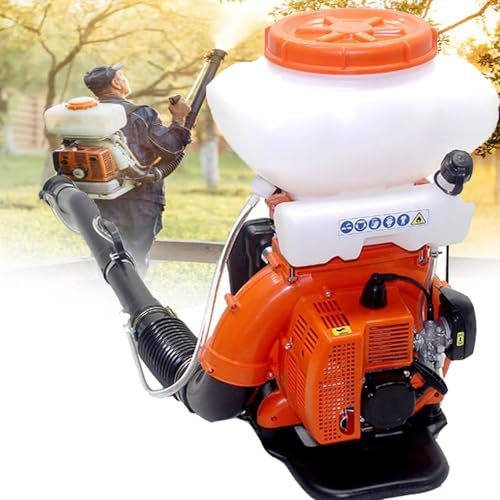 YANGYMM Atomizador de Mochila de 14 L, Pulverizador de Polvo con Mochila Gasolina de 7500 R/Min, Soplador de Hojas con Motor de Gasolina, Pulverizador de Agua para Agricultura Motorizado para JardíN