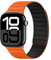 Tasikar Cinturini Magnetici Compatibili con Apple Watch 42mm(Series 10) 41mm 40mm 38mm Silicone Morbido Sostituzione Loop Cinturino Compatibile con iWatch SE Series10 9 8 7 6 5 4 3 2 1, Arancione-Nero