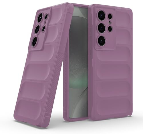 LBH Handyhülle für Samsung Galaxy S25 Ultra Schutzhülle Case Cover Bumper Anti-Schock Stoßabsorbierende Hülle Robust Stoßfest Kratzfest rutschfest Softgrip Griffzonen GripLine Violett
