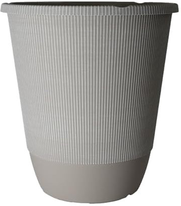 Fyne-Finds Round Grey Plastic Plant Pot 35cm, 14inch Tall 21L Garden Outdoor Planter Pot Home Decor Gift Weatherproof Drainageholes Indoor (1)