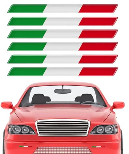 Lot de 6 autocollants drapeau italien pour voiture, résistants à la pluie et au soleil, pour motos, scooters, quads, casques et vélos