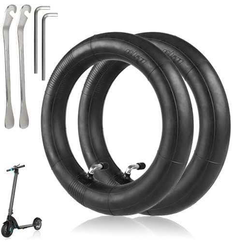 HPGAAVD 10x2.125 Chambre à Air pour Trotinette Electrique，10 Pouces Double épaisseur Renforcée Chambre à air pour 10×2/2.125/2.5 Pouces Trotinette，Chambre à air de Rechange avec Valve Coudée à 90°