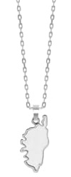 TALISMAN JEWELLERY Anhänger aus 925er Silber und farbiger Emaille - Korsika-Insel, Korsika (10 mm x 21 mm), 10 MM x 21 MM, Sterling Silber Harz, Nicht zutreffend