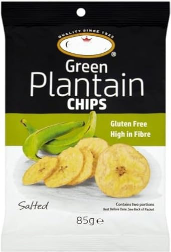 Green Plantain Chips Salted 85g (Pack of 12) Tasty Treat Delicious Perfect For Sharing With Friends And Family