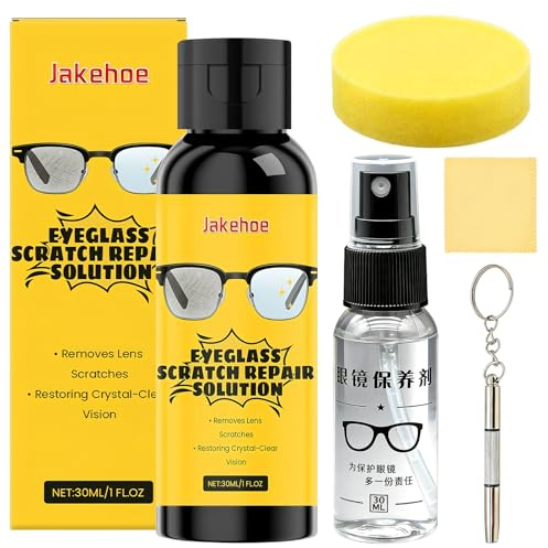Brillenreiniger Spray Set mit Brillenglas kratzer entferner, Brillenreiniger Spray, Mikrofasertuch, Brillenreinigung Werkzeuge, Brillenglas Reparatur, Brillenreinigung für alle Gläser-Typen