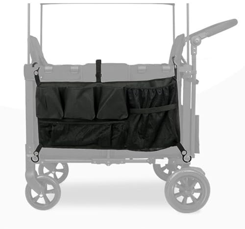 Oreilet Seitentasche Wagen, Zusammenklappbare wasserdichte Multi -Taschen -Kinderwagen -Organisator Ersatz für Outdoor -Camping, Universal Wagon Accessoires (Black)
