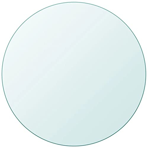 Owoxanthellate Plateau de table rond 900 mm en verre trempé transparent pour table à manger, table basse, table à dessin, design moderne, robuste, facile d'entretien, pour salon, cuisine, bureau