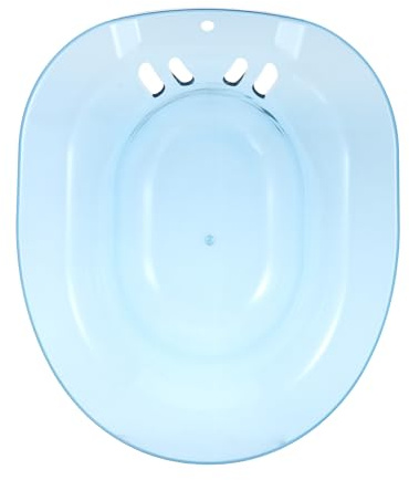 Sitzbadewanne für Frauen und Ältere Menschen, Ergonomisch Blau | PP Kunststoff mit Überlauf Löchern, Glatte Oberfläche, Breiter Rand, Tägliche Hygiene im Badezimmer
