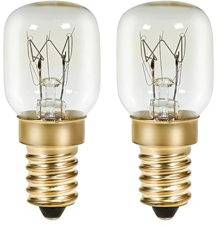 2 Pcs 25W Oven Light Bulb, Oven Bulb E14, 240V Heat Resistant 300°C Cooker Bulb T25 Small Edison Screw Appliance Lamp for Oven Microwave Cooker Hood Warm White 2400K High Temperature Replacement Bulbs