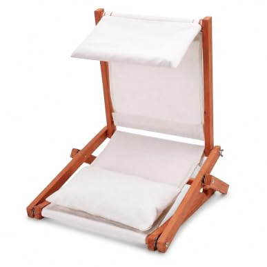 Elprico Mini Auvent Pare- de Plage, Tente d'ombrage Portative en Bois avec Oreiller pour Bronzer, Abri d'appui-tête Pliable pour Les Voyages en Plein Air