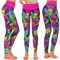 Formbelt Damen lauftights lang mit Taschen - Sport Leggins high Waist Lauftights Sporthose für Damen Smartphone Handy (Mehrfarbig Brazil M)