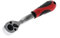 GEDORE red Gekröpfte Hebel-Umschaltknarre mit ergonomischem 2K-Griff, Druckknopfauslösung, Grobverzahnt mit 36 Zähnen, 1/4 Zoll, Stahlrohr, Rot/Schwarz