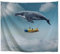 A.Monamour Wanddekor Wandteppiche Blaue Hintergründe Wal Nimmt Menschen In Einem Luftschiff Im Himmel Fliegen Abstrakte Fantasy Kunstdruck Stoff Wandbehänge Kunst Dekore Wandteppich 153X130Cm