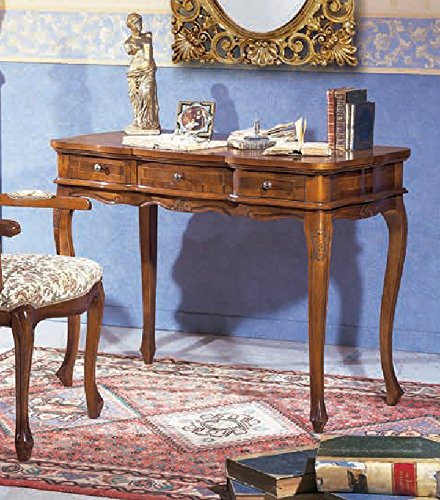 Dafnedesign.com - Schreibtisch - Maße: L 135 T 68 H 78 cm3 Schubladen - Antik Nussbaum - 100% Made in Italy(DF18)