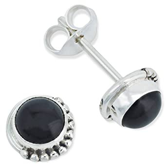Ohrstecker 925 Silber Onyx schwarzer Stein Edelstein Ohrringe echt Silber Damen Sterling Silber Stecker Geschenk(MOS-028-03)