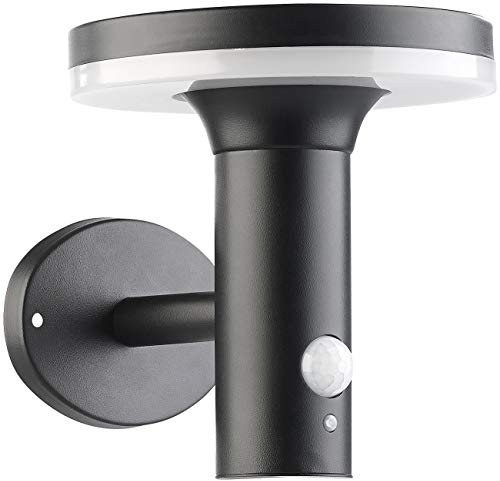 Lunartec Solar Wand-Leuchten LED: Premium-LED-Solar-Wandleuchte mit PIR-Sensor, Nachtlicht, 600 Lumen (hochwertige Wandlampe, Moderne Wandlaternen, Dimmer)