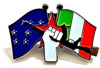 Starry Plough Tricolour Flags Red Star Gun Pin Badge - Irish Republican Socialist FlagSuperstore