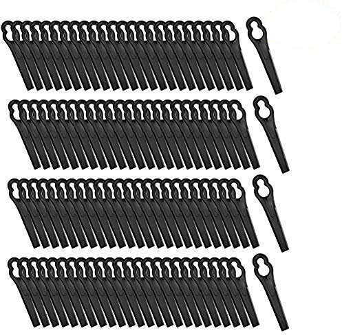 Audor Rasenmäherklinge Ersetzen 100 Stück Durablade Gras Kunststoffmesser für Art 23-18Li Art 26-18Li 1083-B3-0009 (Schwarz)