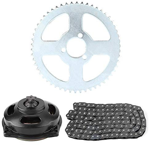 EBTOOLS pour chaîne mini quad pour couronne pocket bike tf8 pour atv rear sprocket and chain Ensemble de pignon de moto, système de transmission (chaîne en alliage d'aluminium)
