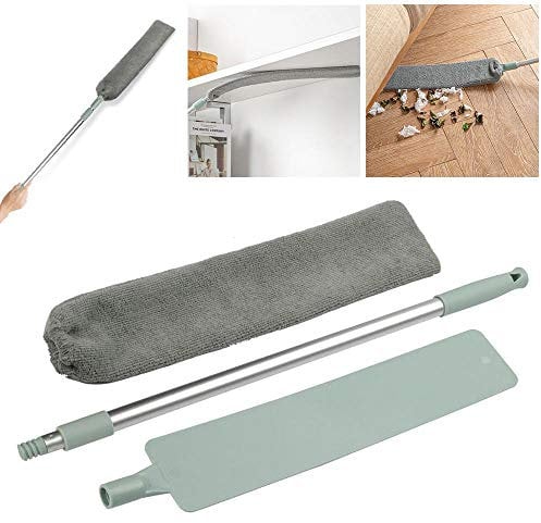 Roebii Cepillo Plano Largo y Flexible, Cabezal Plano Cepillo de Limpieza no Tejido Plumero Extensible de Microfibra con Barra de extensión, para sofá, electrodomésticos, Borde Inferior de Repuesto